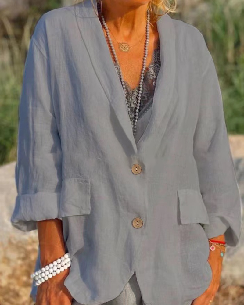 Liesa - Einfarbige Jacke mit Revers