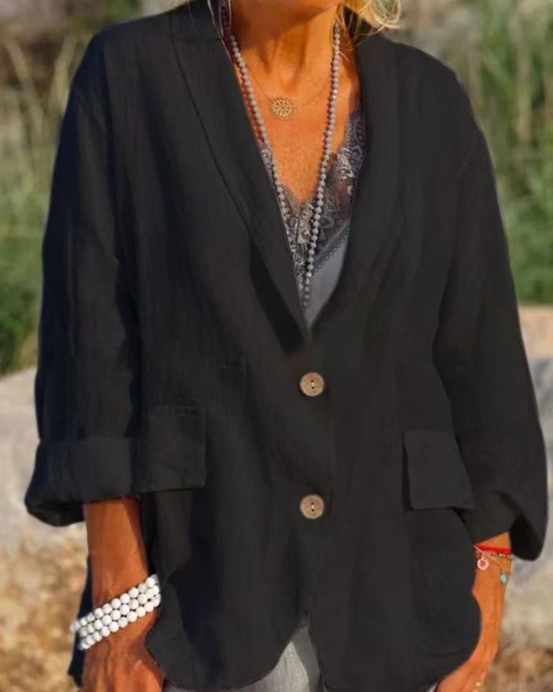 Liesa - Einfarbige Jacke mit Revers