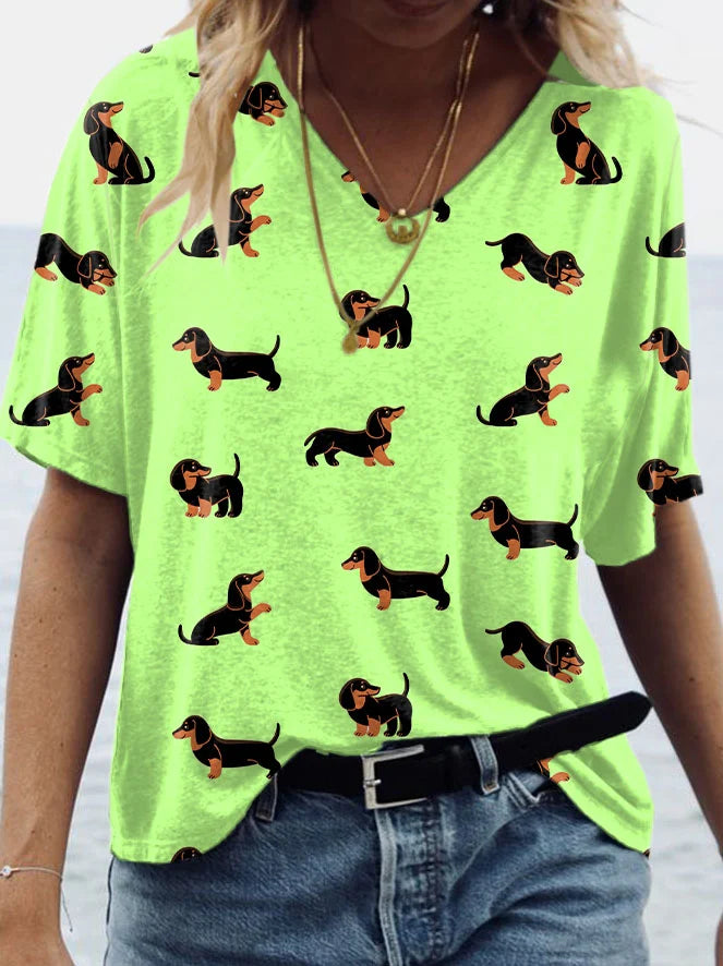 Veronka - Pfotenabdruck-Dackel-Shirt