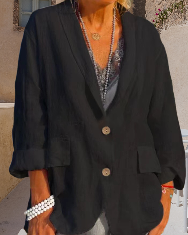 Liesa - Einfarbige Jacke mit Revers
