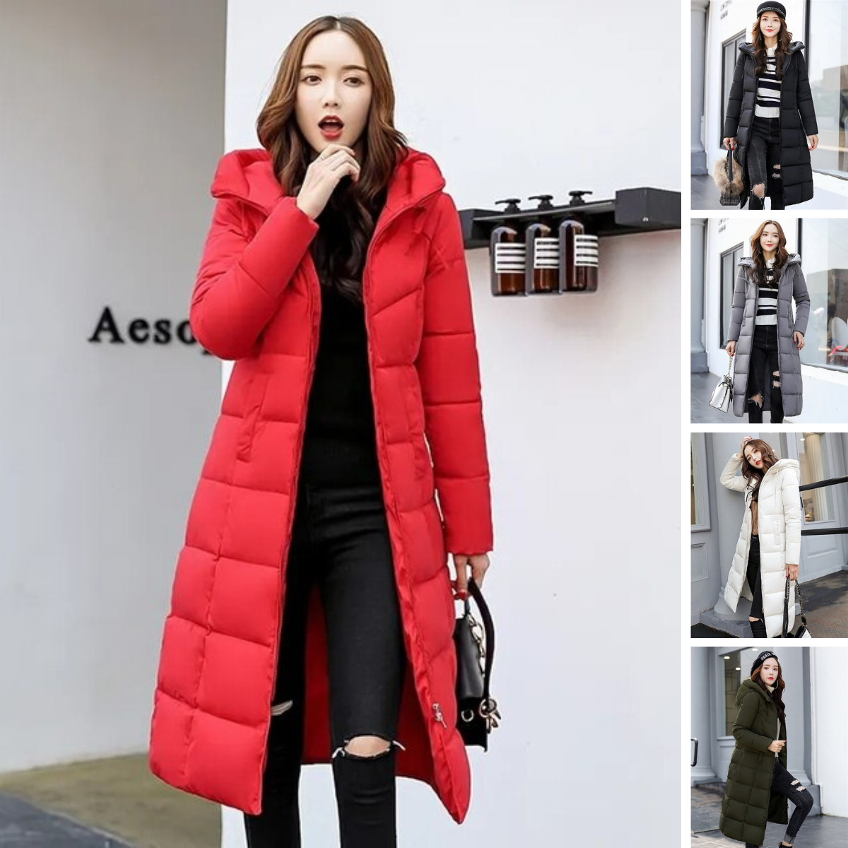 Paulina - Schicke Winterjacke mit Kapuze Winddicht Schnee Parka Puffermantel