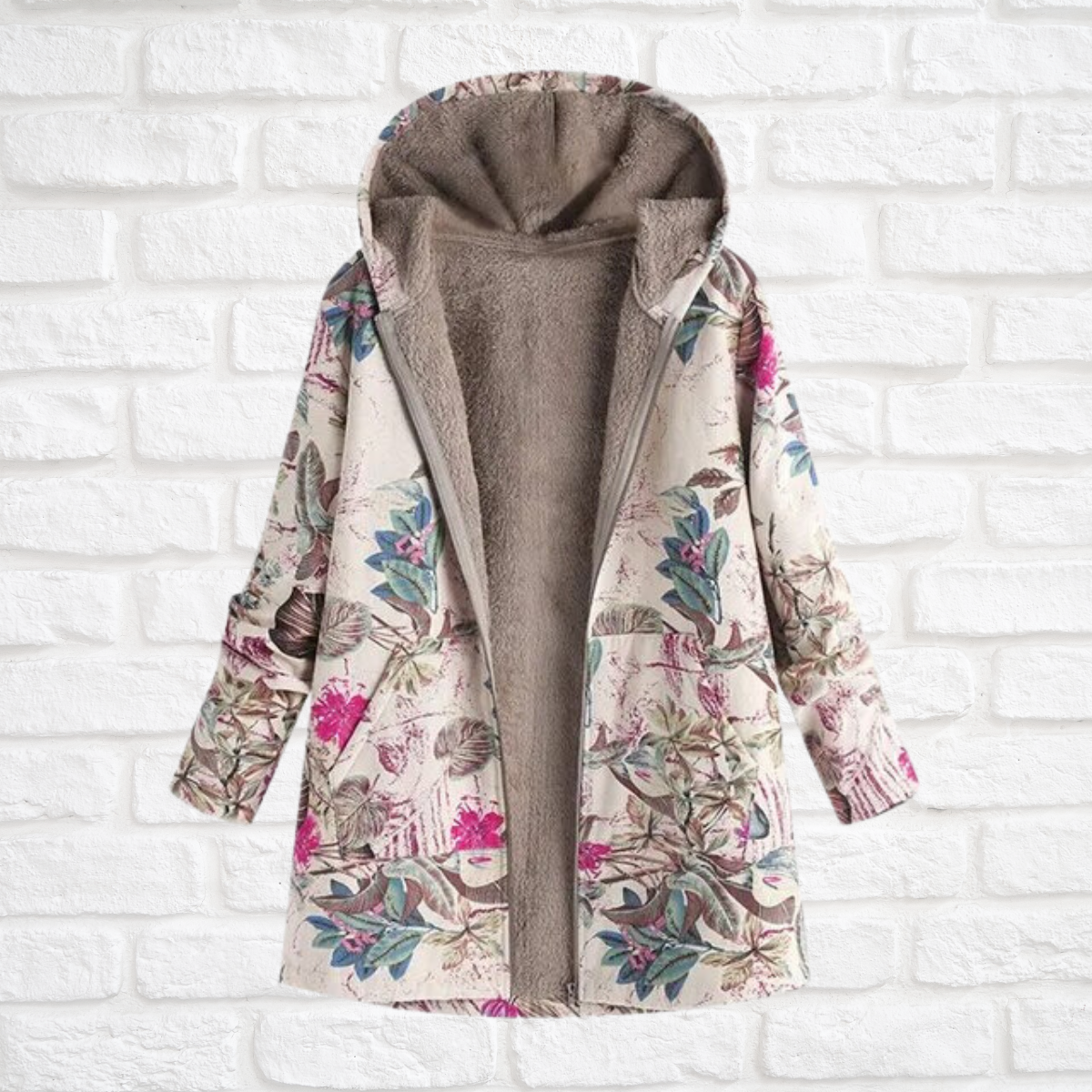 Beatrix - Neu bedruckte klassische Jacke lange Ärmel mit Kapuze