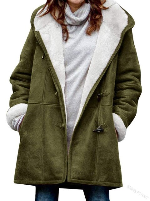Mirae - Lässiger mit Fleece gefütterter Mantel mit Kapuze