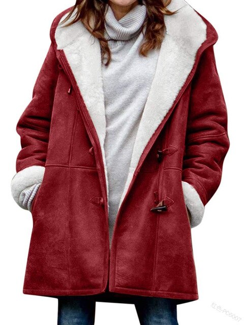 Mirae - Lässiger mit Fleece gefütterter Mantel mit Kapuze