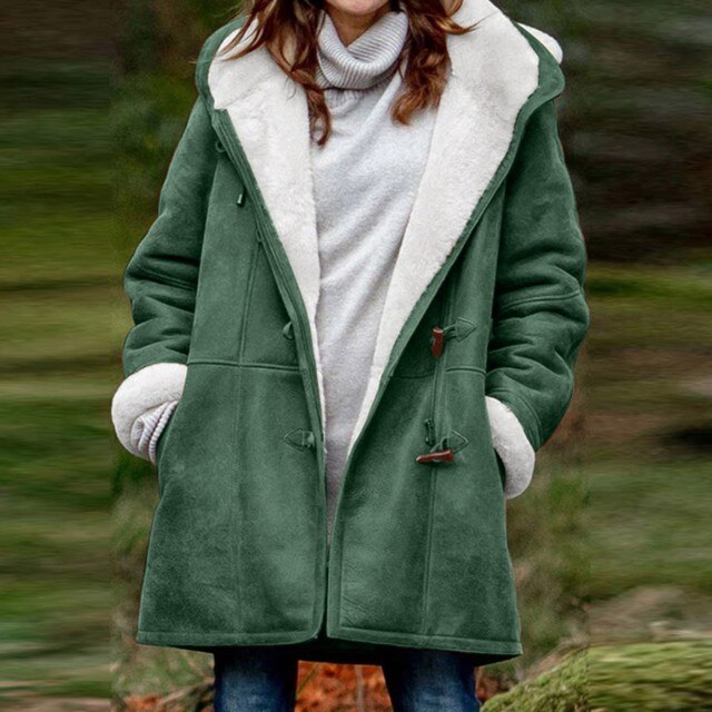 Mirae - Lässiger mit Fleece gefütterter Mantel mit Kapuze