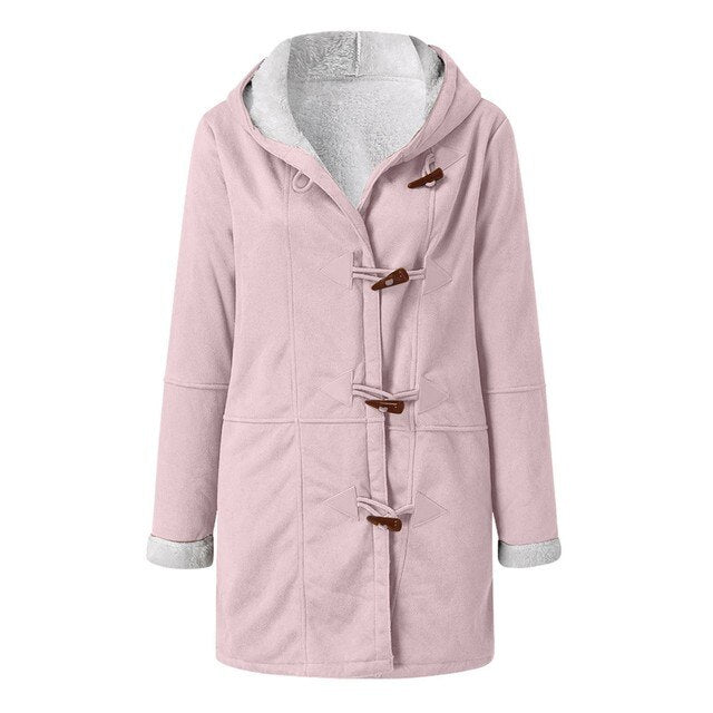 Mirae - Lässiger mit Fleece gefütterter Mantel mit Kapuze