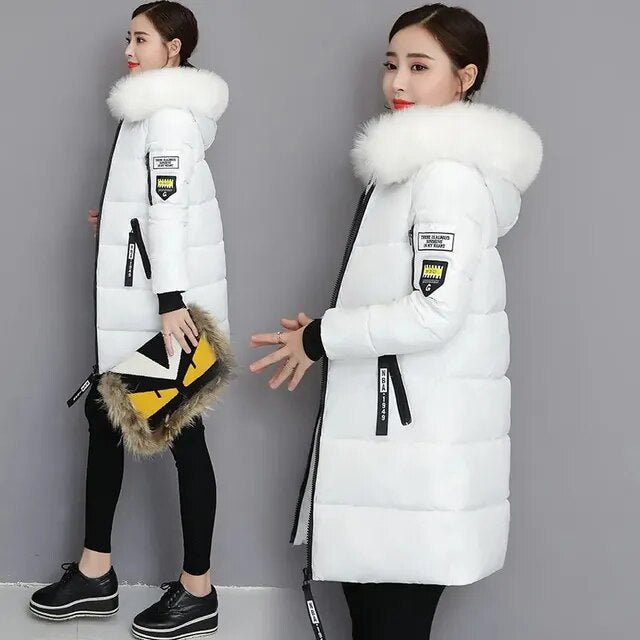 Elvira - Der neue modische Parka Pelzkragen Baumwollmantel