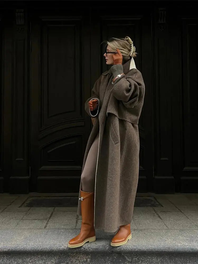 Petra - Langer Dicke Trenchcoat Damen Winter Gemütlich