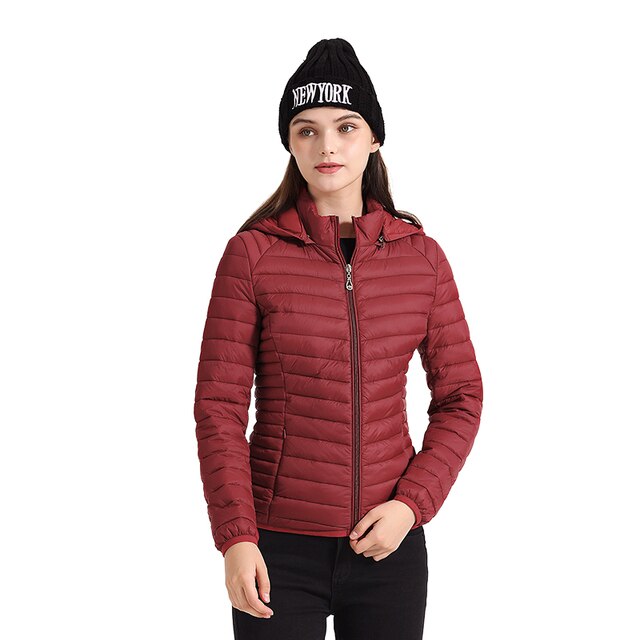 Florina - Ultraleichte gepolsterte Pufferjacke Mantel mit abnehmbarer Kapuze Outdoor