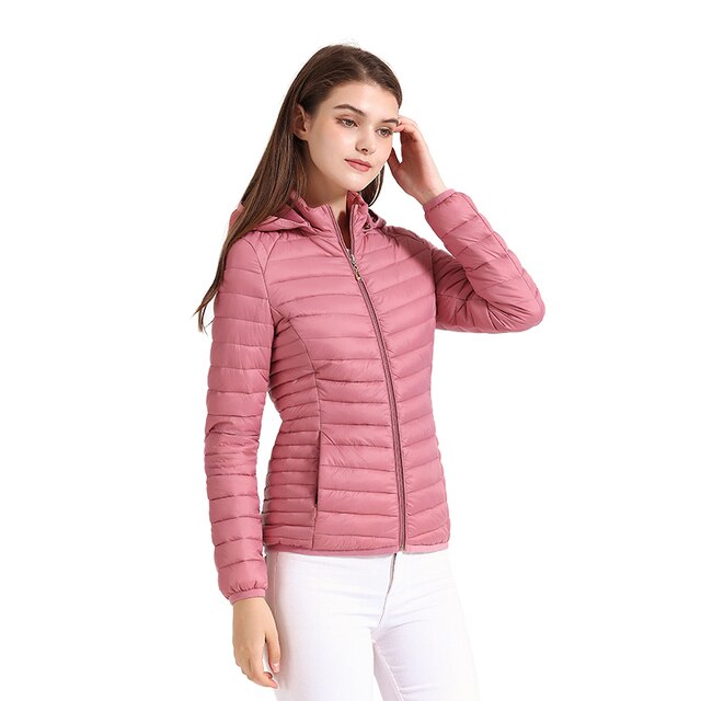 Florina - Ultraleichte gepolsterte Pufferjacke Mantel mit abnehmbarer Kapuze Outdoor
