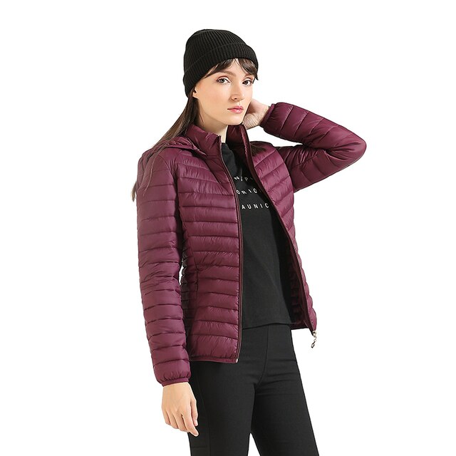 Florina - Ultraleichte gepolsterte Pufferjacke Mantel mit abnehmbarer Kapuze Outdoor