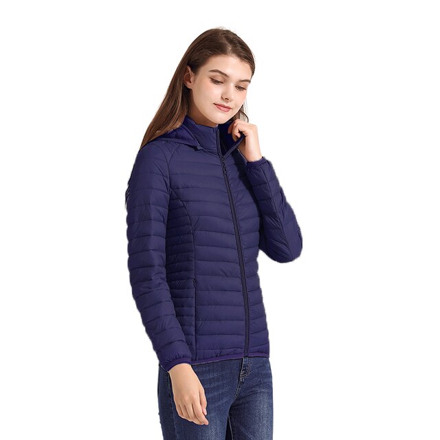 Florina - Ultraleichte gepolsterte Pufferjacke Mantel mit abnehmbarer Kapuze Outdoor
