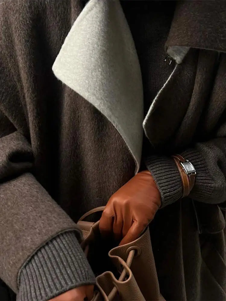 Petra - Langer Dicke Trenchcoat Damen Winter Gemütlich