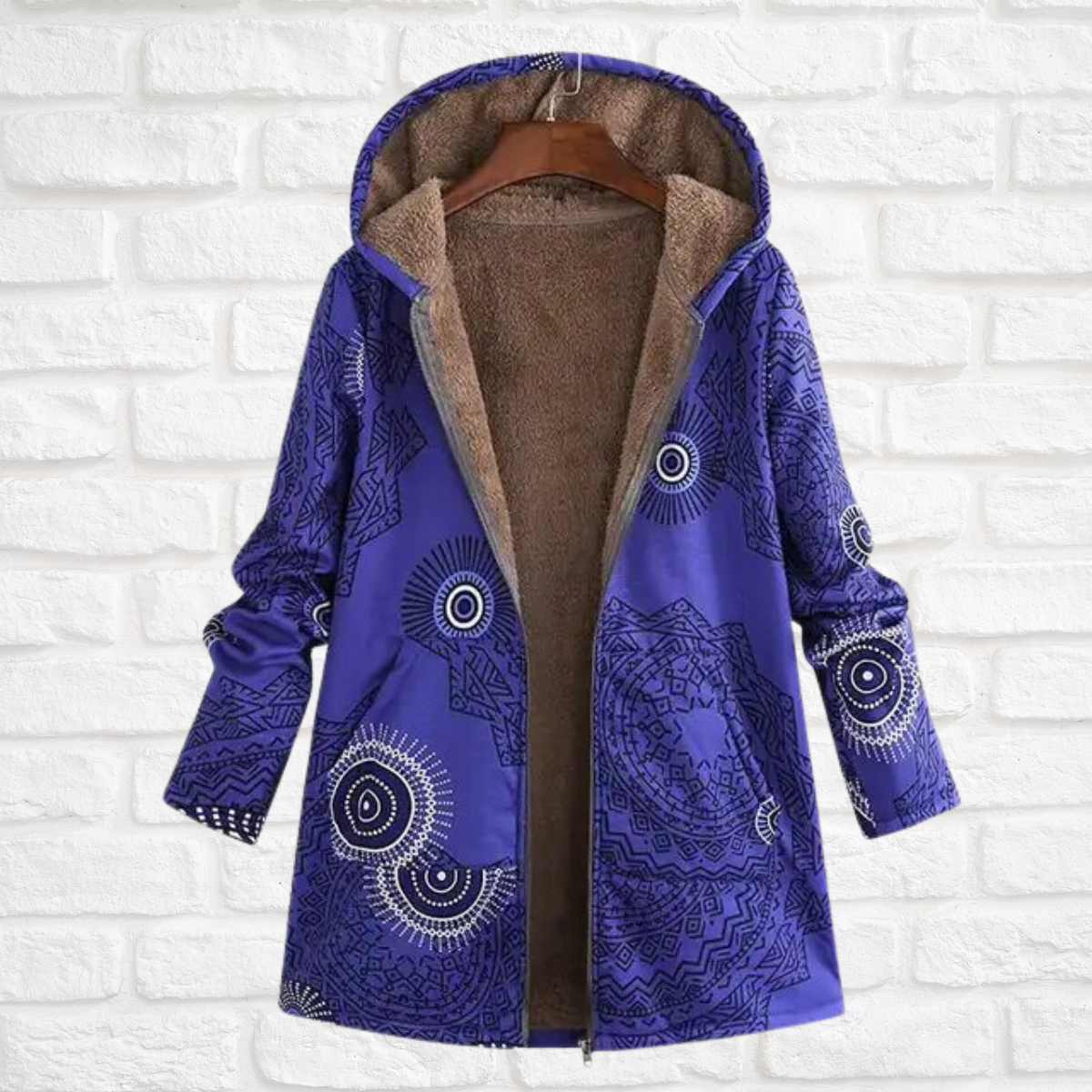 Beatrix - Neu bedruckte klassische Jacke lange Ärmel mit Kapuze