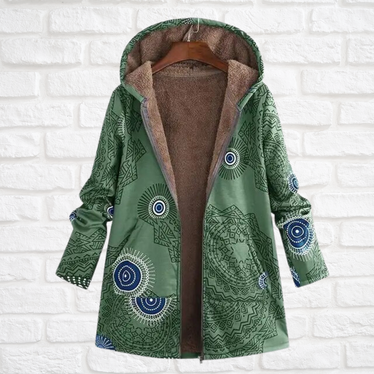 Beatrix - Neu bedruckte klassische Jacke lange Ärmel mit Kapuze