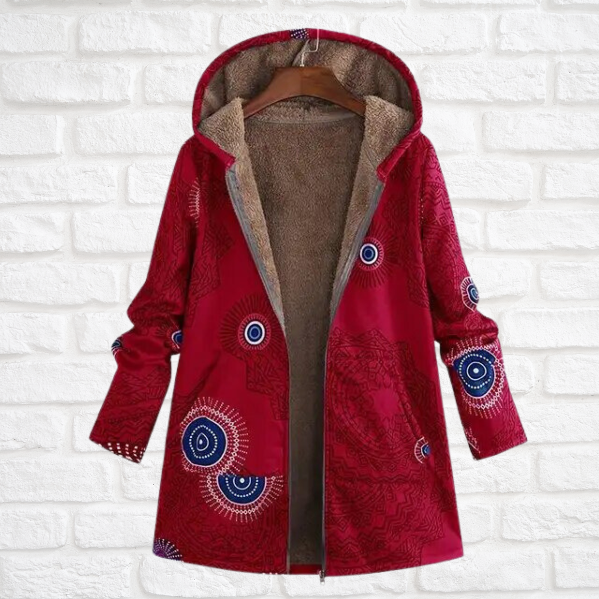 Beatrix - Neu bedruckte klassische Jacke lange Ärmel mit Kapuze