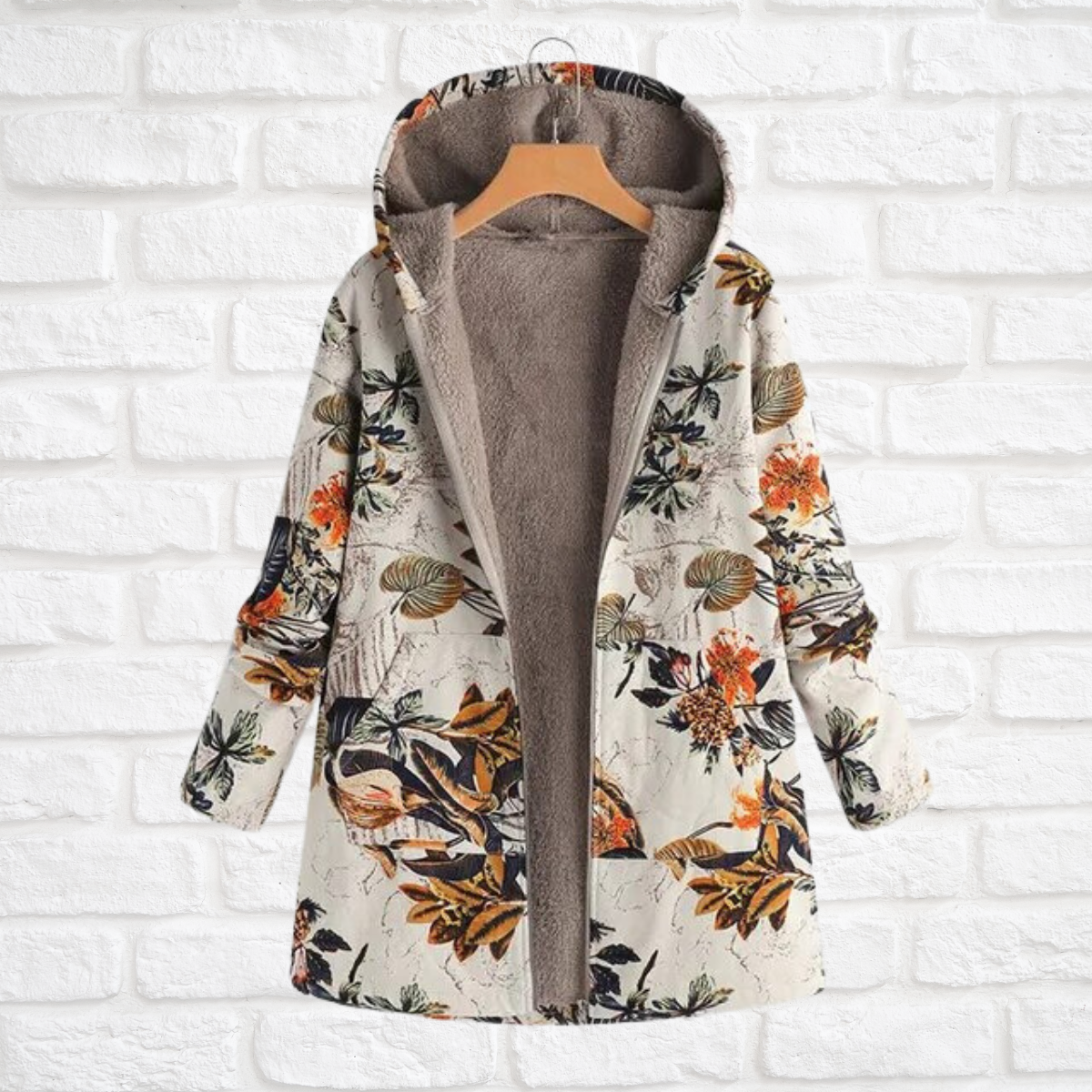 Beatrix - Neu bedruckte klassische Jacke lange Ärmel mit Kapuze