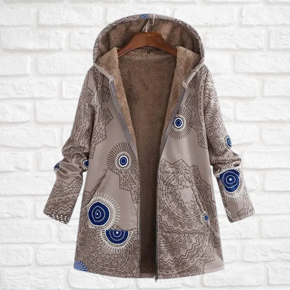 Beatrix - Neu bedruckte klassische Jacke lange Ärmel mit Kapuze