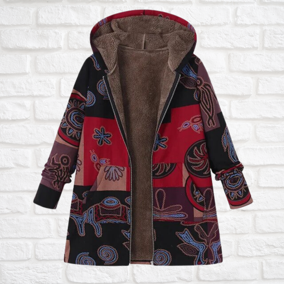 Beatrix - Neu bedruckte klassische Jacke lange Ärmel mit Kapuze