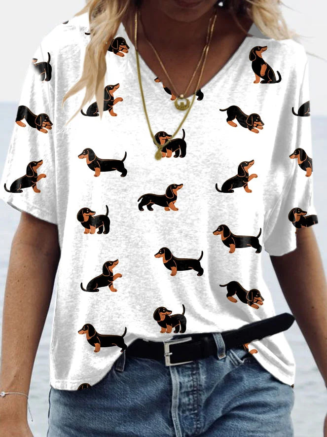 Veronka - Pfotenabdruck-Dackel-Shirt