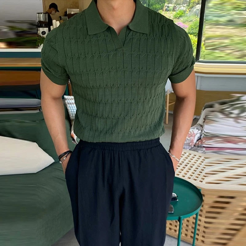 Bryan - Herren Koreanische Strickpolo