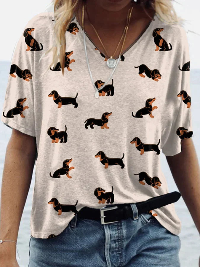 Veronka - Pfotenabdruck-Dackel-Shirt