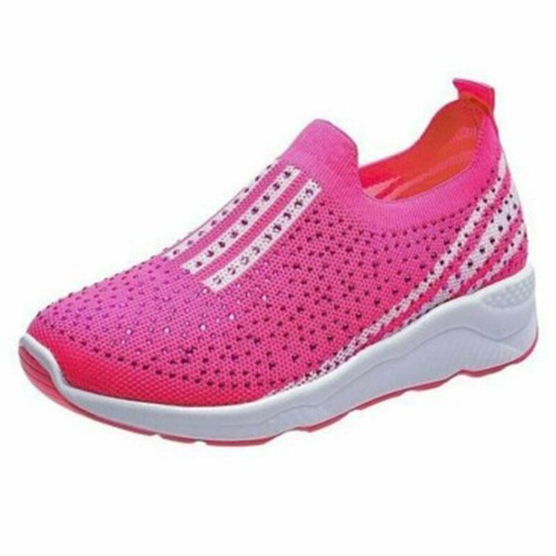 Aria - Damen Freizeit Strass Slip-On Schuhe