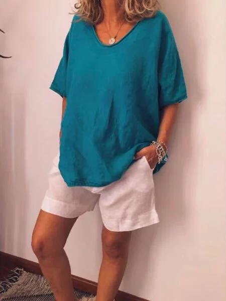 Fabiana - Übergroßes Leinen-T-shirt
