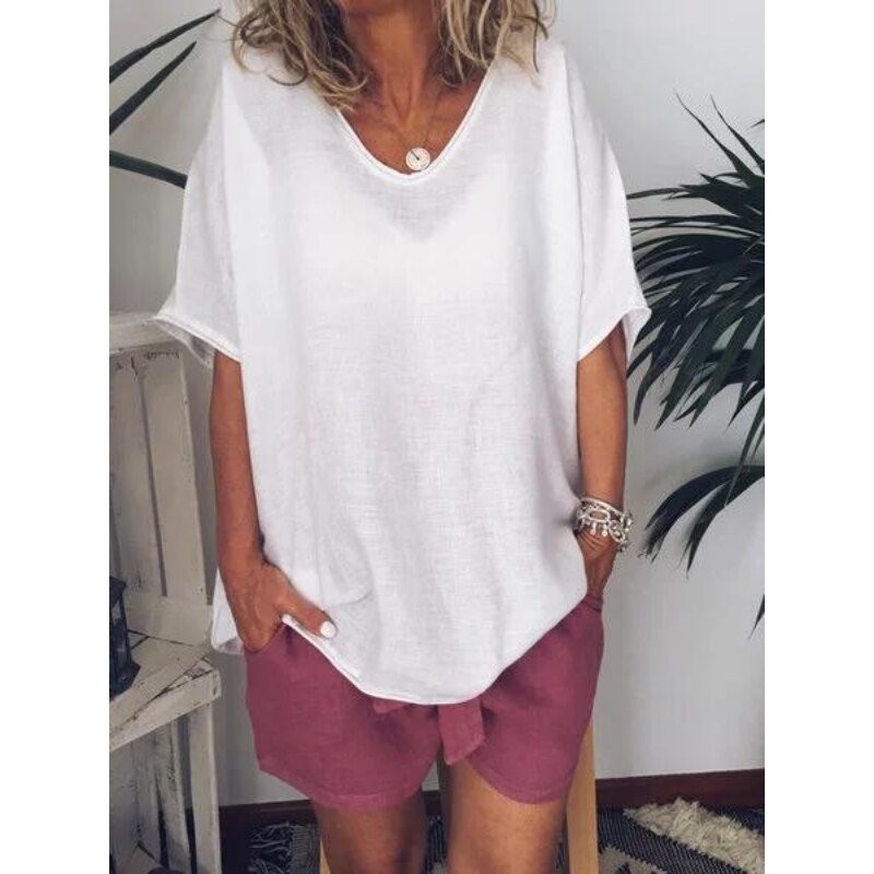 Fabiana - Übergroßes Leinen-T-shirt