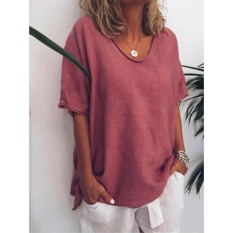 Fabiana - Übergroßes Leinen-T-shirt