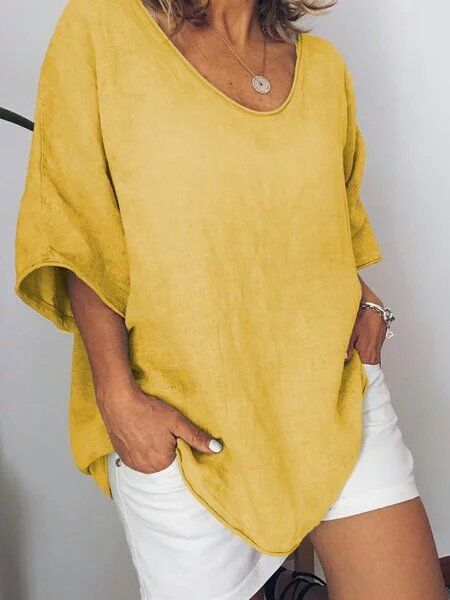 Fabiana - Übergroßes Leinen-T-shirt