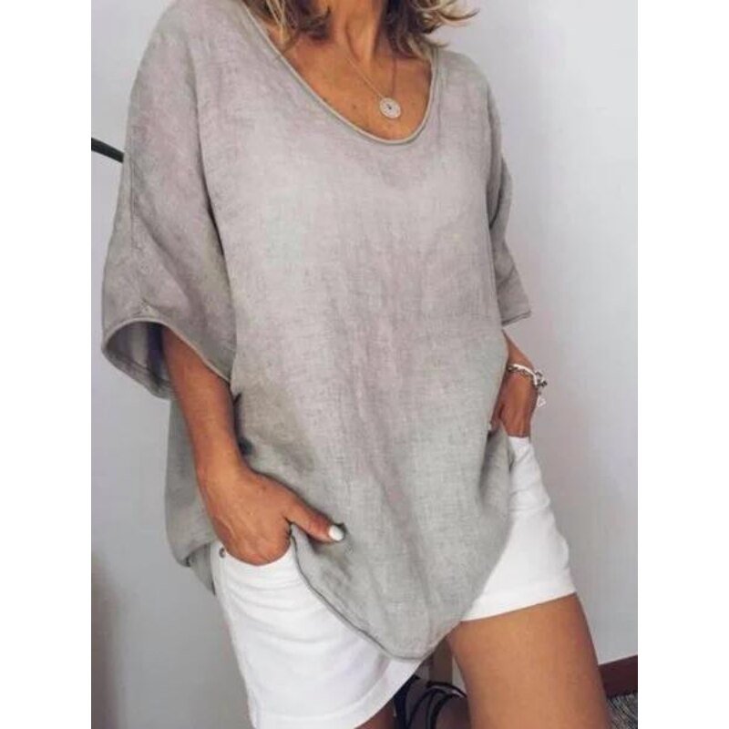 Fabiana - Übergroßes Leinen-T-shirt