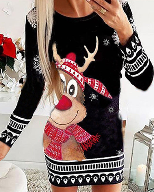 Zoe - Herbst Winter-Weihnachts-Body mit Animal-Print