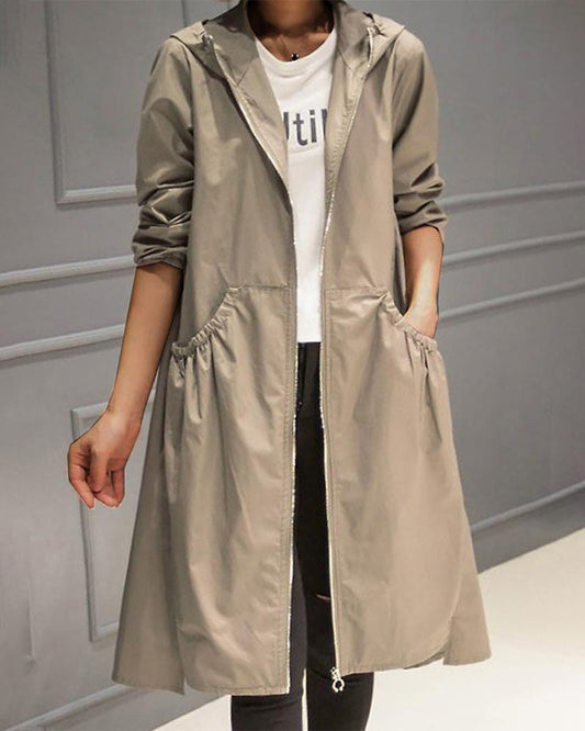 Hedwig - Einfarbiger Trenchcoat, Langer