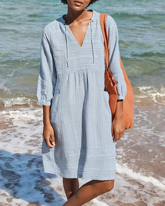 Amara - Einfarbiges Resort-Kleid