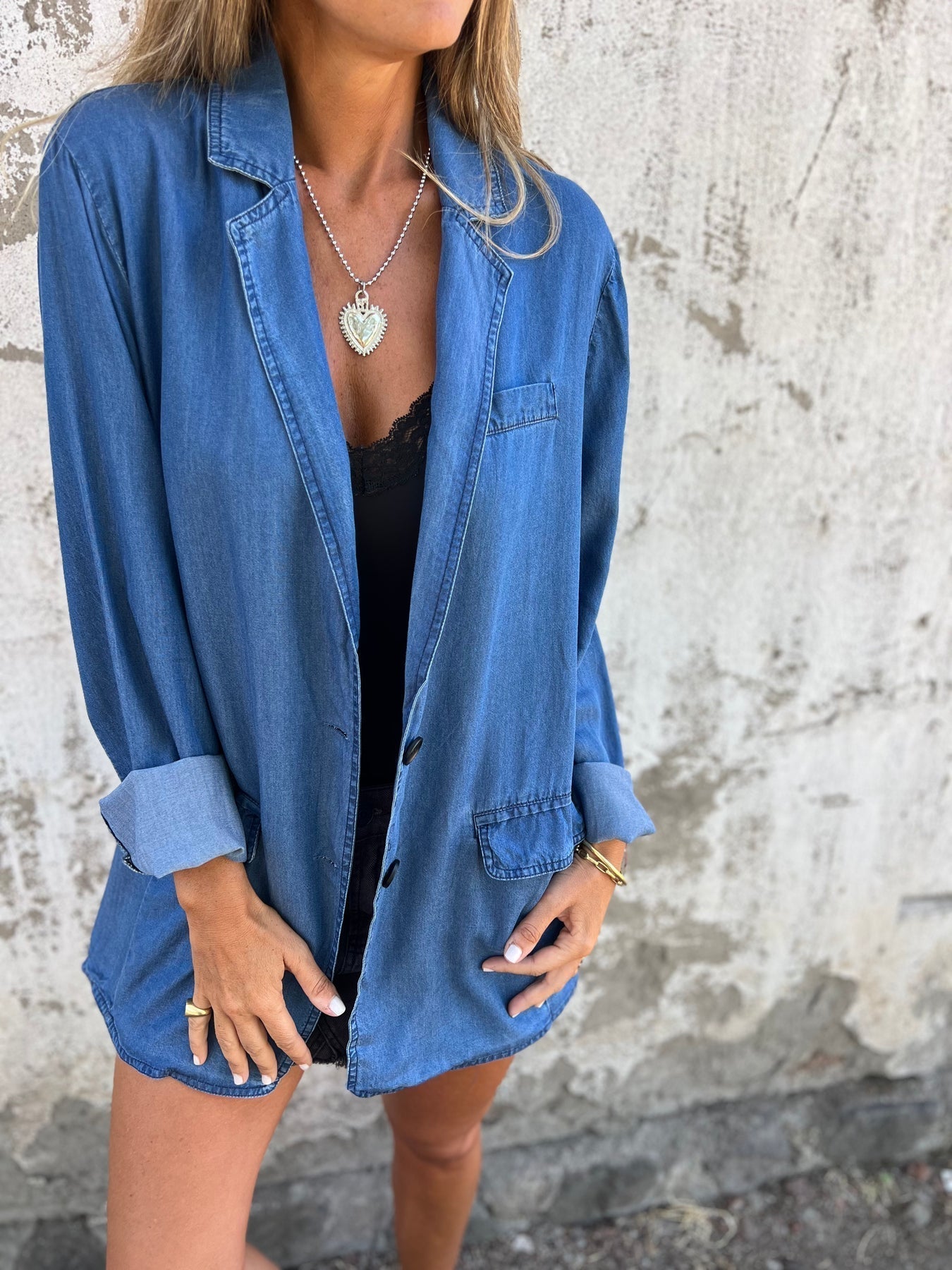 Jarla - Elegantes Denim Lässiges Jas
