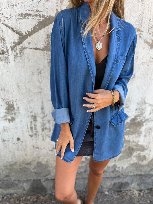 Jarla - Elegantes Denim Lässiges Jas