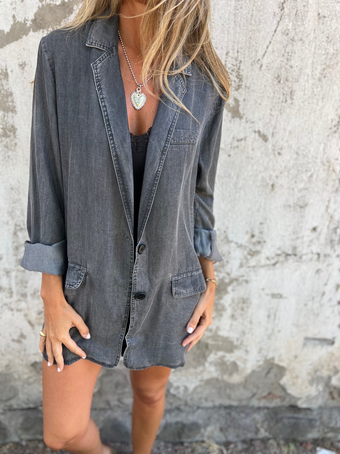 Jarla - Elegantes Denim Lässiges Jas