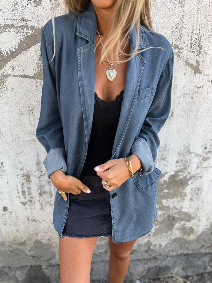 Jarla - Elegantes Denim Lässiges Jas
