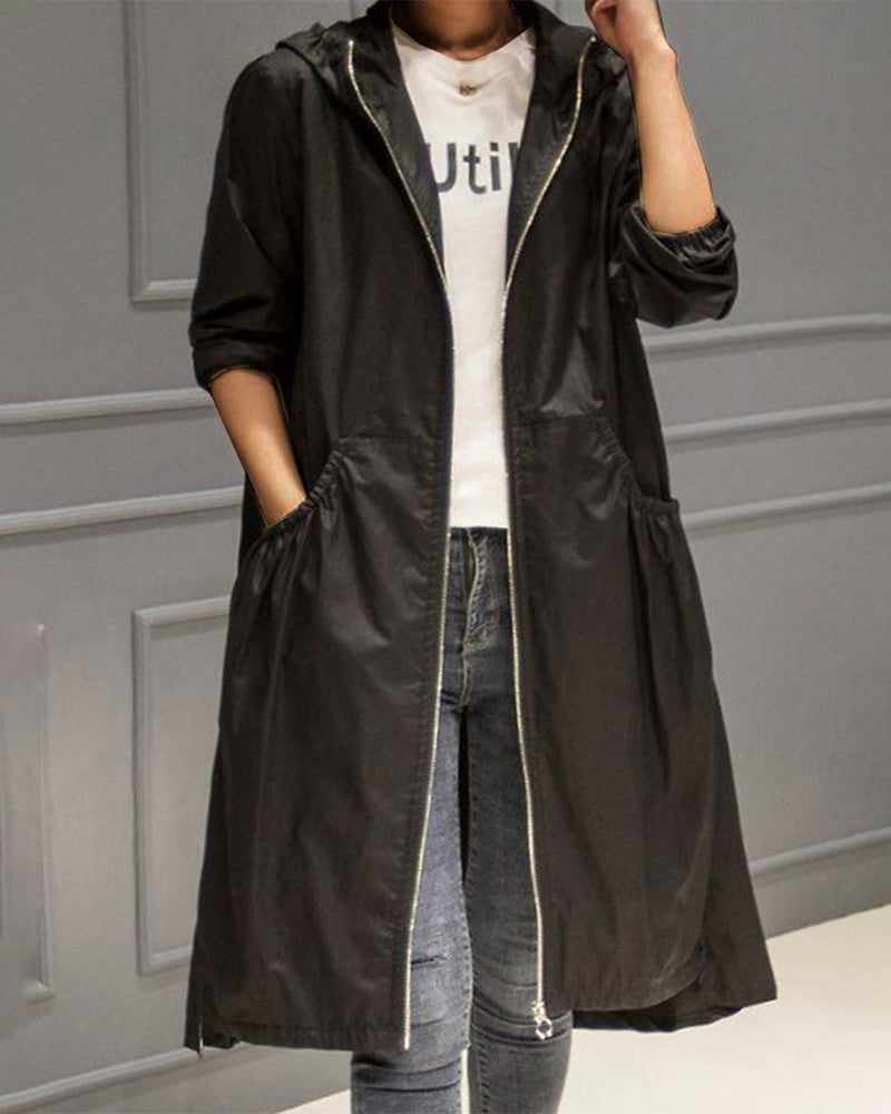 Hedwig - Einfarbiger Trenchcoat, Langer
