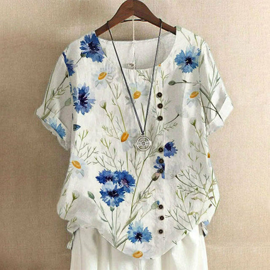 Anike - Lässiges T-Shirt Mit Blumendruck