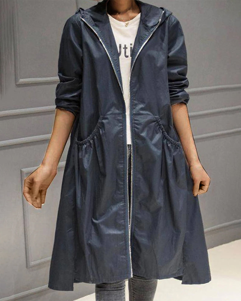 Hedwig - Einfarbiger Trenchcoat, Langer