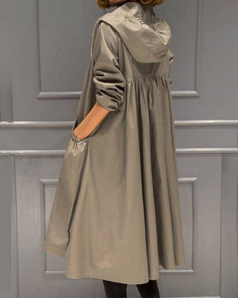 Hedwig - Einfarbiger Trenchcoat, Langer