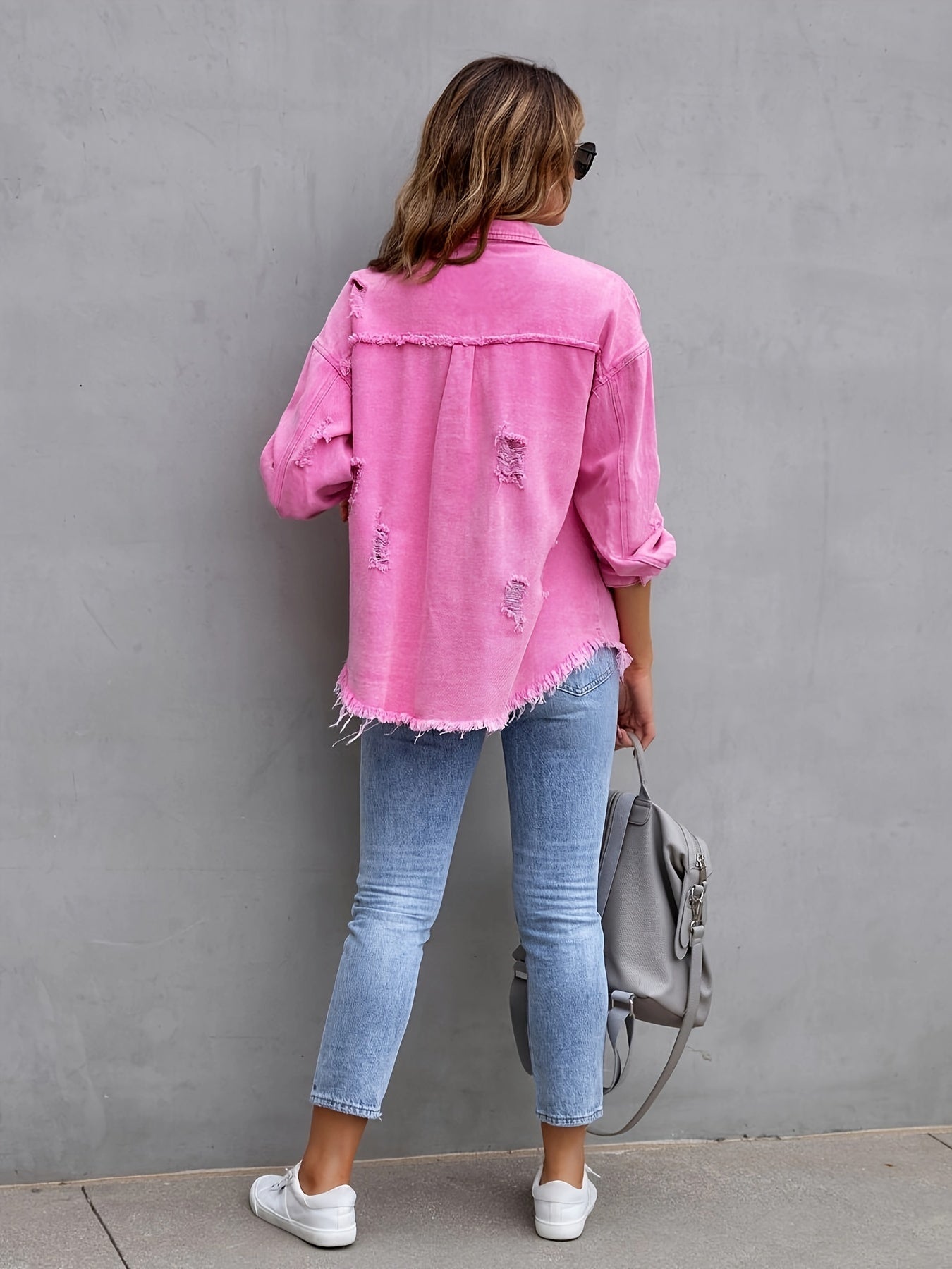 Fenja - Zerrissene Denimjacke In Übergröße