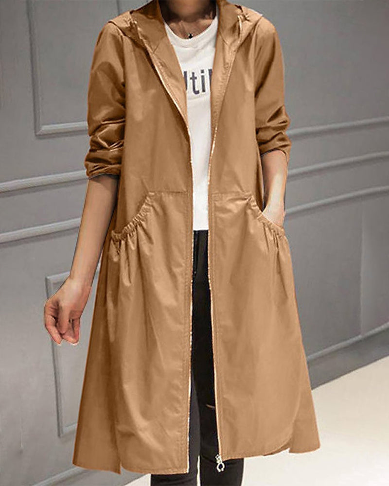 Hedwig - Einfarbiger Trenchcoat, Langer