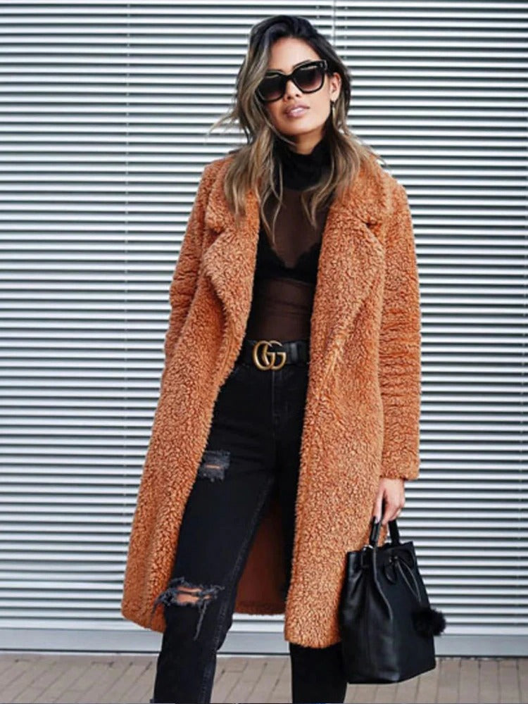 Franziska - Versteckt Tasche Teddy Mantel