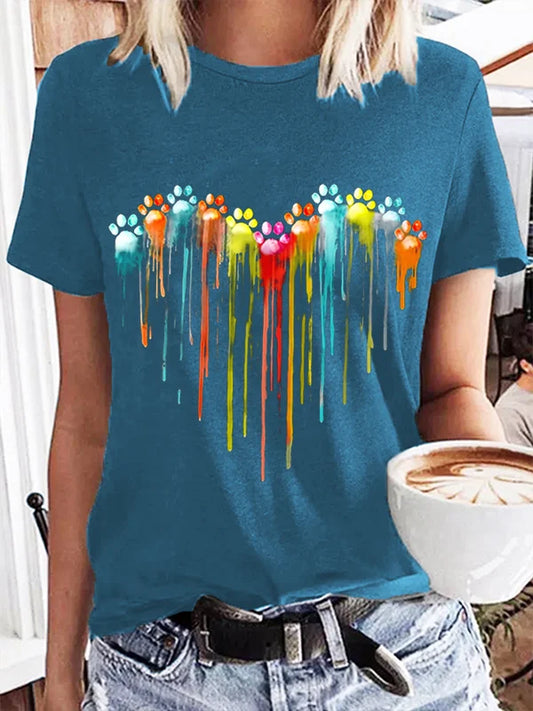 Elfriede - Buntes Hundemuster T-Shirt