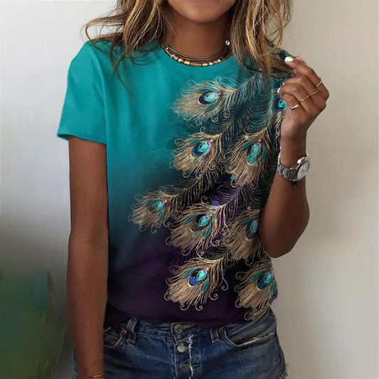 Albrun - Lässiges T-Shirt Mit Federdruck