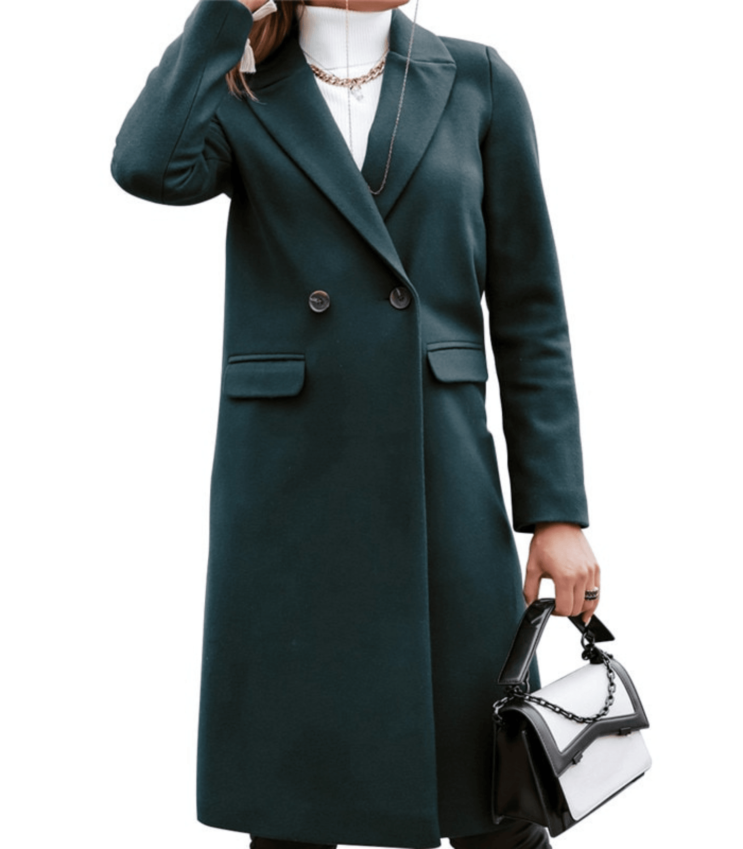 Felicity - Lockerer Wollmantel mit Taschen und Knöpfen