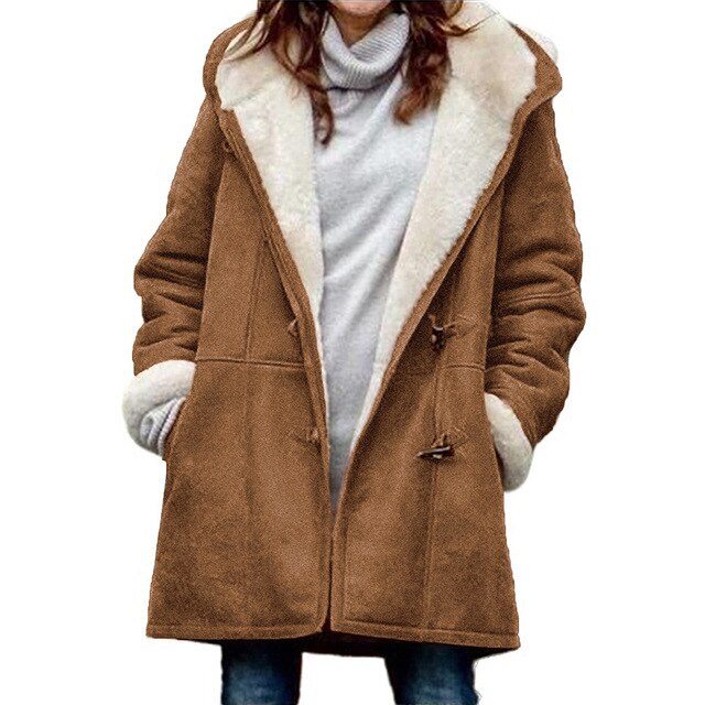Mirae - Lässiger mit Fleece gefütterter Mantel mit Kapuze